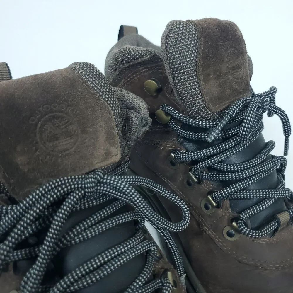 Timberland White Ledge Mid Hiking Boots Men's Brown Leather Waterproof - 8.5